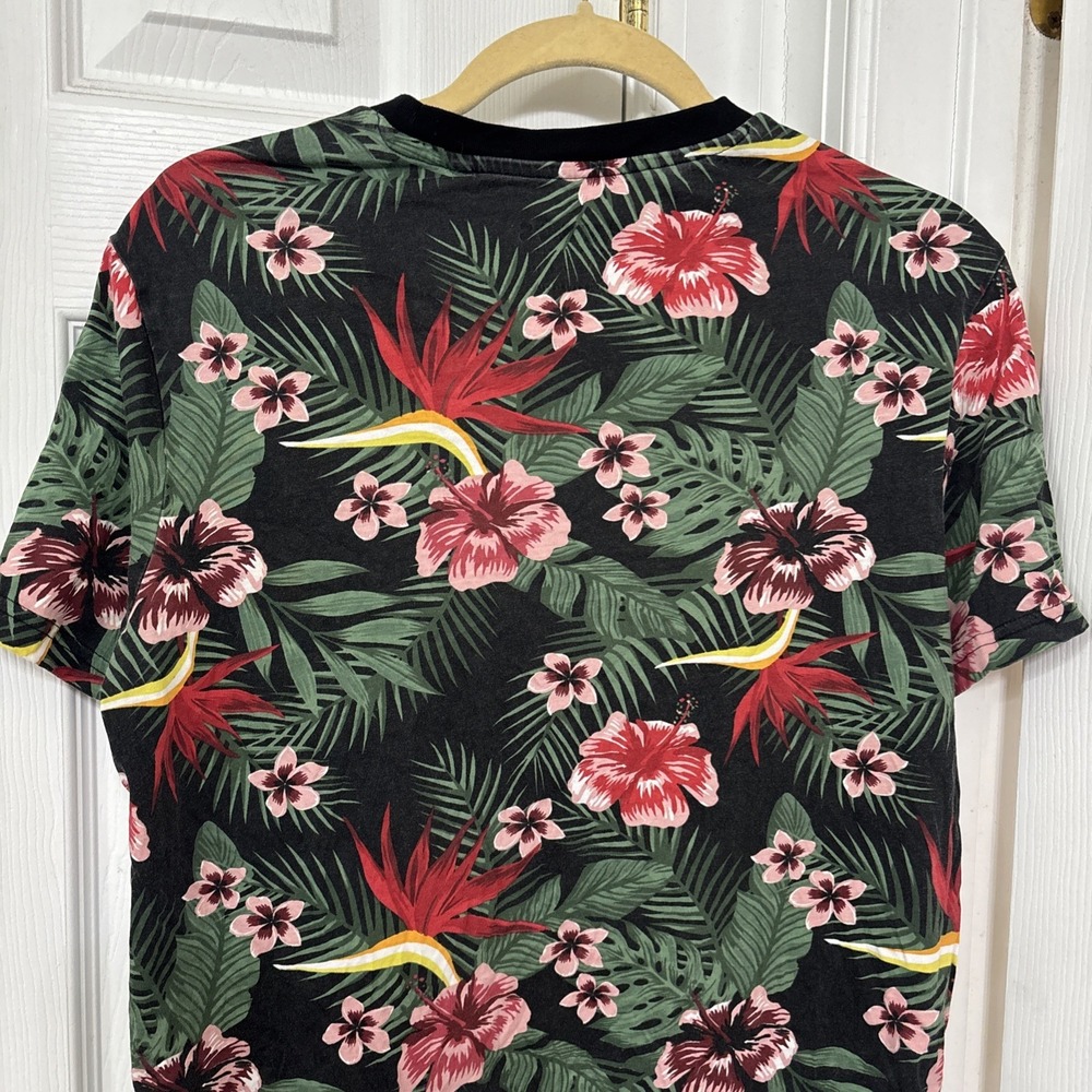 Guess Los Angeles Tropical Hawaiian Floral T-Shirt Mens Medium Green Multi 90s - Picture 5 of 8